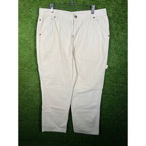 Smith's Workwear Carpenter Pants Mens 36x34 Off White Cream Canvas Utility